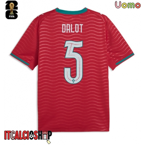 Portogallo Diogo Dalot #5 Prima Maglia Mondiali 2026 Manica Corta